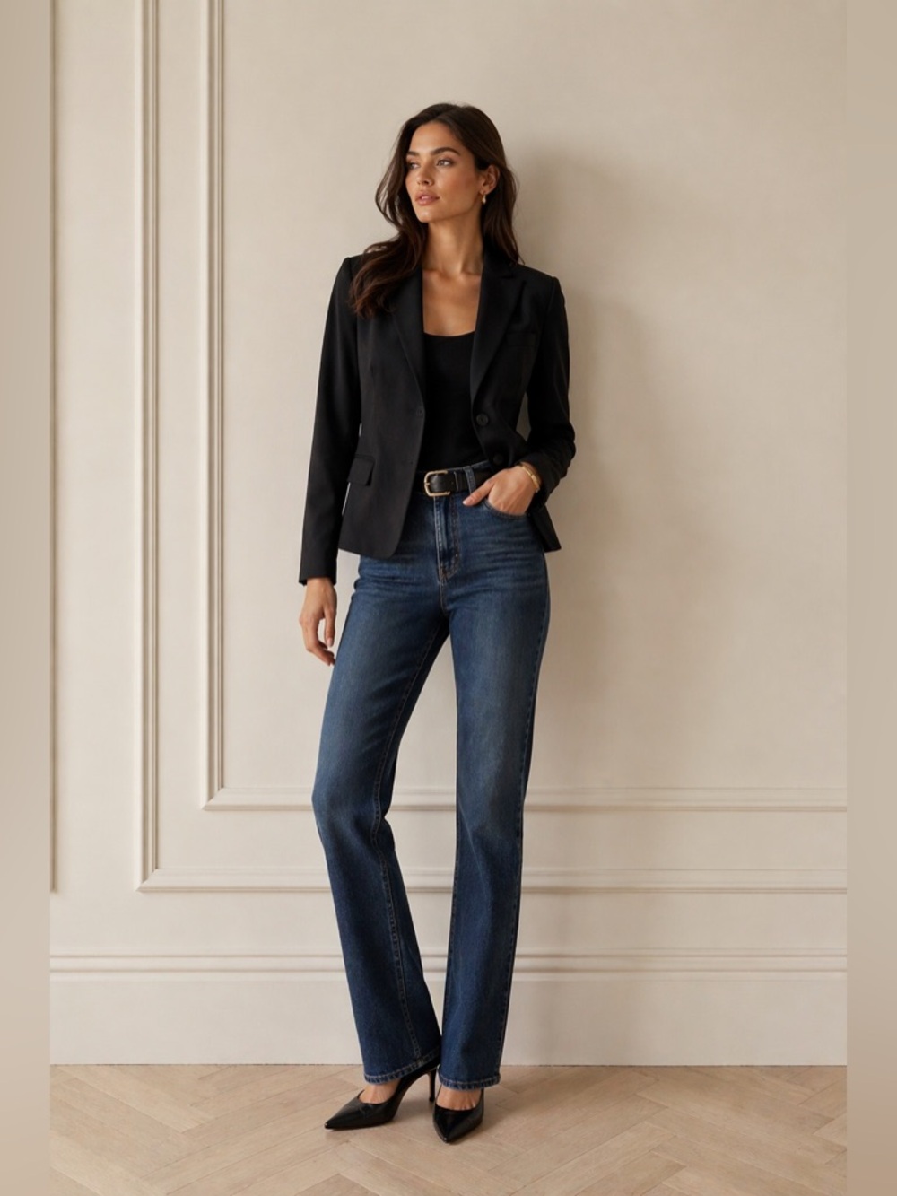 JUDITH & CHARLES Tailored Black Blazer — Size 4 | Made in Canada